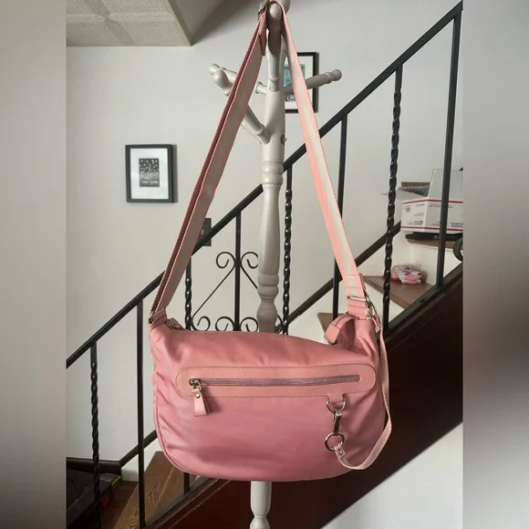 Bally Pink Leather Trimmed Messenger Bag - Picture 10 of 14